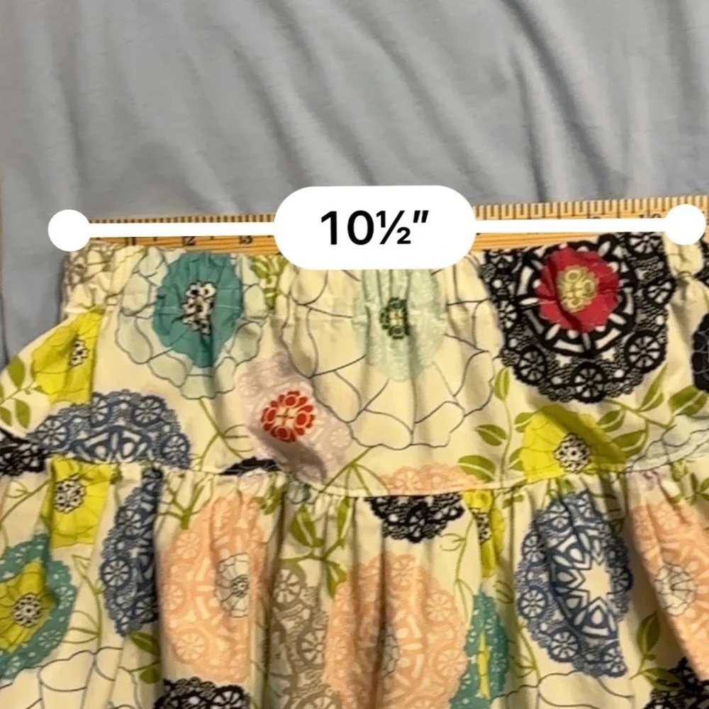 Set of 2 Crown & Ivy Blue Top Striped Sleeves & Cute Floral Skirt Girls Size L‎